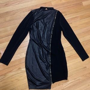 Black bodycon dress.